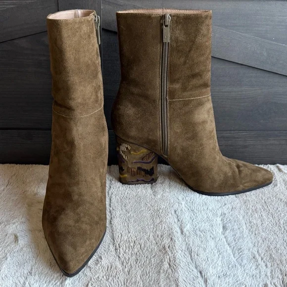 Donald J Pliner Women's Vantisp Kid Suede Boot Khaki Size 9.5 - Picture 10 of 16